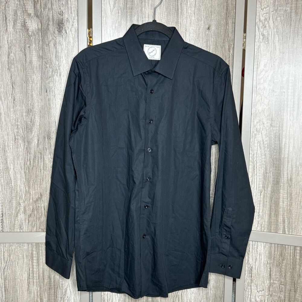 Bespoke Button Up Shirt Size M Long Sleeves Black Color